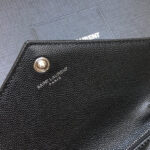 Saint Laurent Envelope Chain Wallet In Grain De Poudre Embossed Leather Black